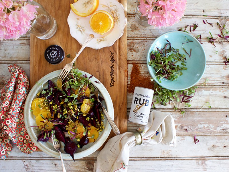 BBQ ROASTED BEETROOT, ORANGE & PISTACHIO SALAD 